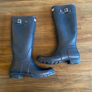 Hunter Original Tall Rain Boot Size 10 Navy